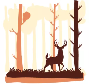 Hirvi ja metsäseinä tarra - Tenstickers