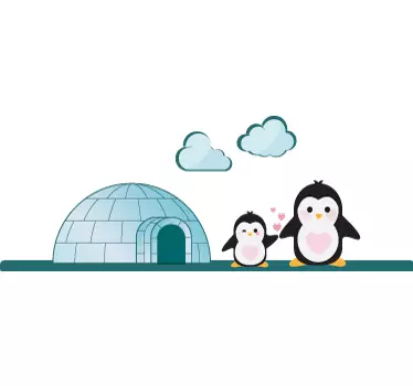 Igloo lapsille kodin seinätarra - Tenstickers