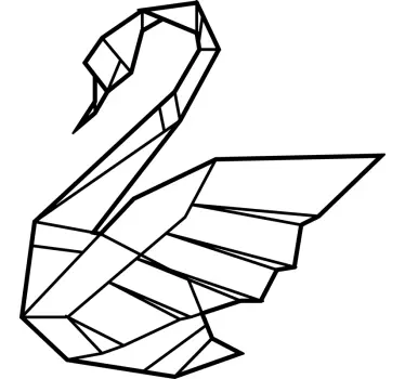 Joutsen origami eläinten seinä tarra - Tenstickers