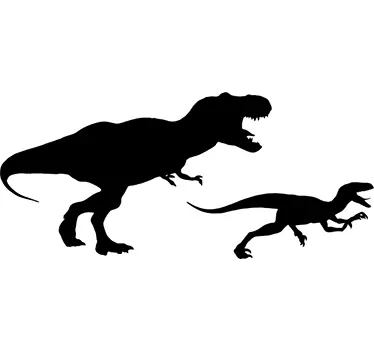 Kaksi dinosaurusta seinätarra - Tenstickers