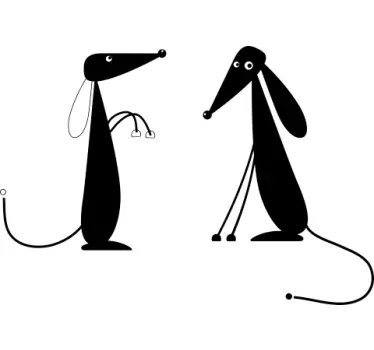 Kaksi Mäyräkoiraa Sisustustarra - Tenstickers