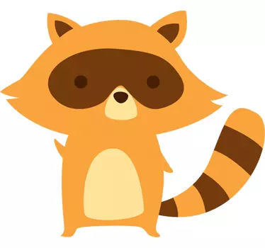 Keltainen pesukarhu lapsille tarra - Tenstickers