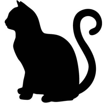 Kissa siluetti liitu tarra - Tenstickers
