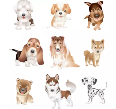 Koiranpentukerho -tarrakokoelma - Tenstickers