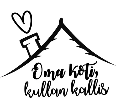 Kotona makea kotiin teksti tarra - Tenstickers