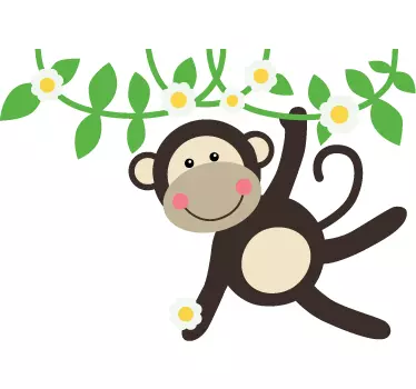 Kukista heiluttava apina -tarra - Tenstickers