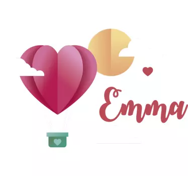 Kuumailmapallon yksilöllinen tarra - Tenstickers
