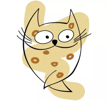 Lapset kissan aivohalvaus ympyrät seinä tarra - Tenstickers