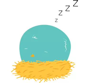 Lapset nukkuva lintu seinä tarra - Tenstickers