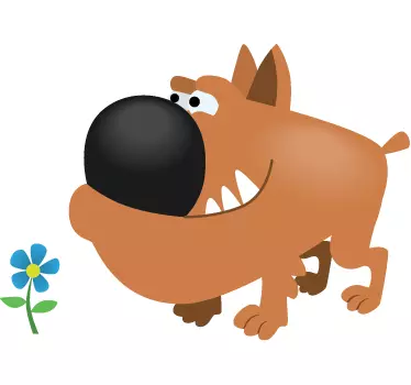 Lapset ruskea härkäkoira tarra - Tenstickers