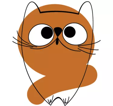 Lapset ruskea kissa aivohalvaus seinätarra - Tenstickers
