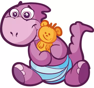 Lapsetarrat vauva violetti dinosaurus - Tenstickers