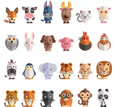 Lasten eläinsarjan kokoelma - Tenstickers