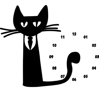 Lasten kissa seinäkello tarra - Tenstickers