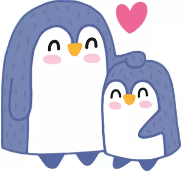 Lasten pingviinin seinä tarra - Tenstickers