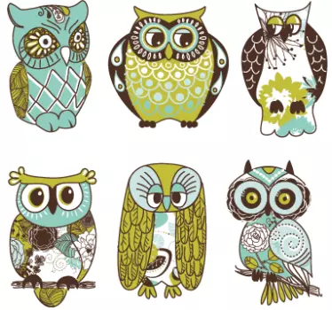 Lasten pöllön tarran kokoelma - Tenstickers