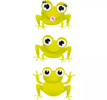 Lasten seinätarra kolme sammakkoa - Tenstickers
