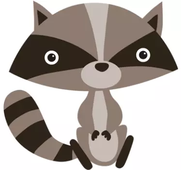 Lasten söpö pesukarhu tarra - Tenstickers