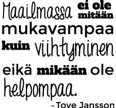 Lastenhuoneen teksti sisustustarra muumi - Tenstickers
