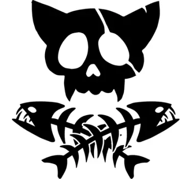 Merirosvo kissan kallo halloween tarra - Tenstickers