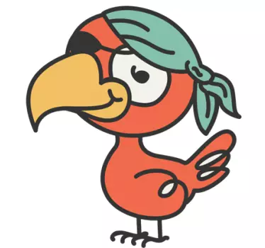 Merirosvo papukaija lapsille -tarra - Tenstickers