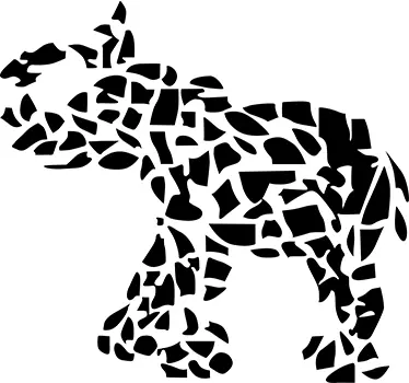 Mosaiikki norsu tarra - Tenstickers