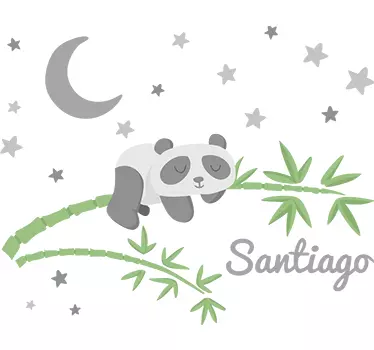 Mukautettu panda nimellä lasten seinätarra - Tenstickers
