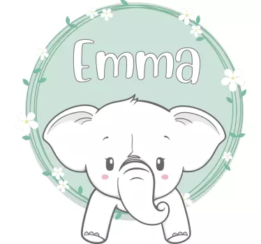 Norsu nimellä lasiovi tarra - Tenstickers