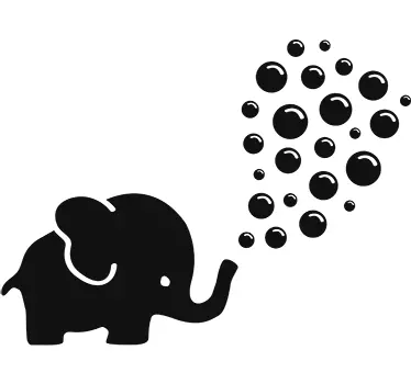 Norsu puhaltaa kuplia seinä tarra - Tenstickers