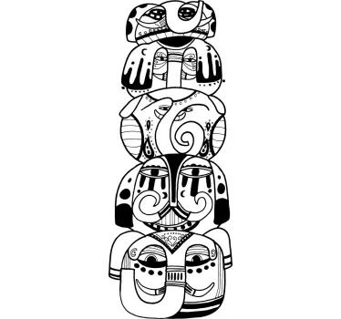 Norsu totem seinä tarra - Tenstickers