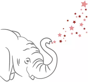 Norsun runko puhaltaa tähtiä seinä tarra - Tenstickers