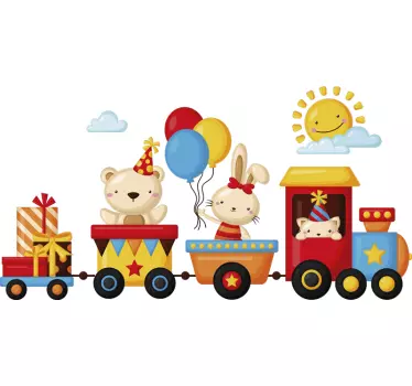 Onnellinen juna kotiin seinän tarra - Tenstickers