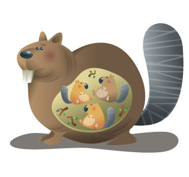 Oravan äidin seinälle tarra - Tenstickers