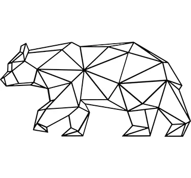 Origami karhu seinä tarra - Tenstickers