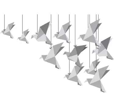 Origami linnut seinä tarra - Tenstickers