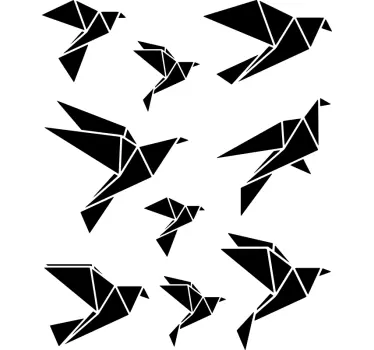 Origamilintuja seinätarra - Tenstickers