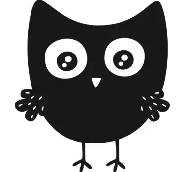 Pöllö seisomassa liitutaulutarra - Tenstickers