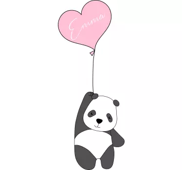 Panda ja ilmapallo lastenhuoneen tarra - Tenstickers