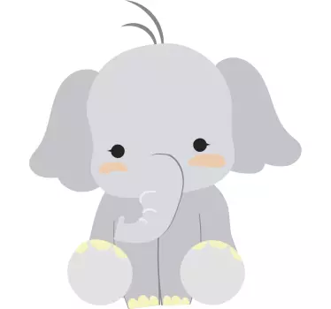 Pehmoinen norsu lapsille tarra - Tenstickers