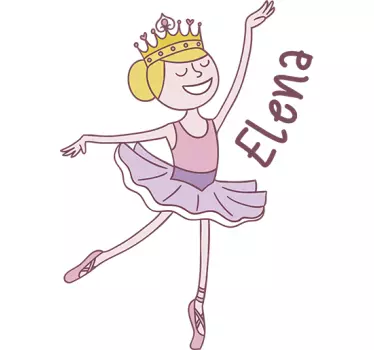 Personoitu lasten sisustustarra ballerina - Tenstickers