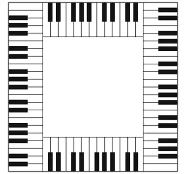 Piano näppäimistö tarra - Tenstickers