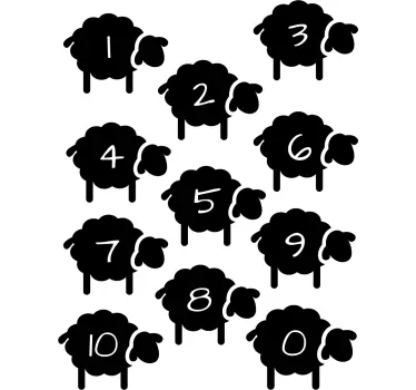 Pientä lampaiden seinälasit lapselle - Tenstickers