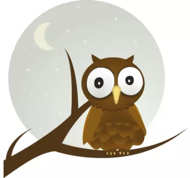 Pöllö ja kuu lapset tarra - Tenstickers