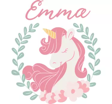 Prinsessa yksisarvinen nimi sadun seinätarra - Tenstickers