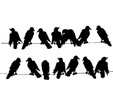 Puhelinlinjan lintujen seinä tarra - Tenstickers