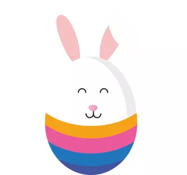 Puoli muna ja puoli pääsiäispupu seinä tarra - Tenstickers