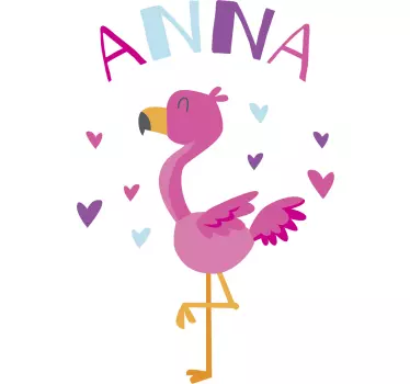 Räätälöity flamingosuunnittelu seinätarra lastenhuone - Tenstickers