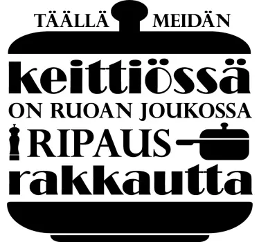Rakkaus keittiö fi koditeksti sisustustarra keittiöön - Tenstickers