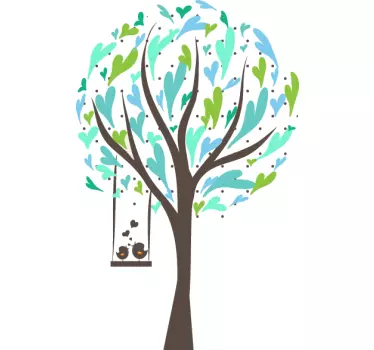 Rakkaus lintujen puuseinä tarra - Tenstickers