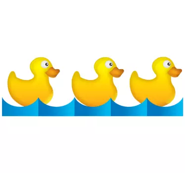 Rivi keltaisia ankkoja sisustustarra kylpyhuoneeseen - Tenstickers
